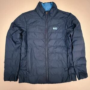REI Co-op Youth L Down Puffer Jacket Blue Full Zip Packable